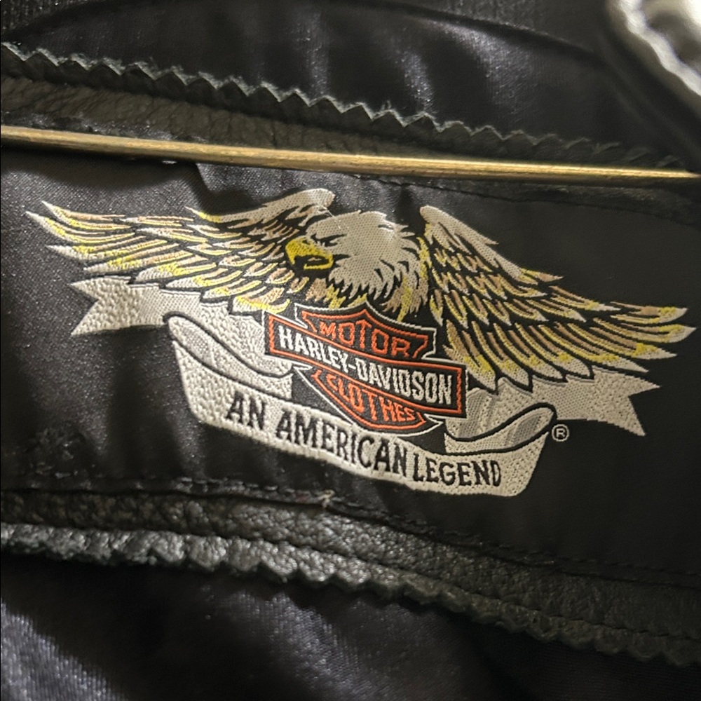 Harley-Davidson Black Leather Bomber Jacket - Picture 6 of 10